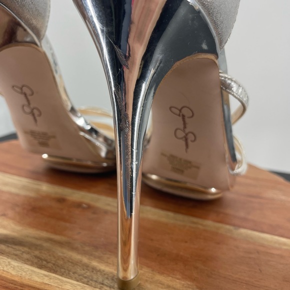 JESSICA SIMPSON Womens Silver 1" Platform Embla Toe Stiletto Heeled Sandal 9.5 M - Picture 5 of 10